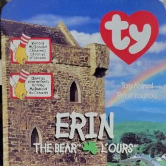 Mcdonald's TY Beanie Baby - Erin the Bear  Erin L'Ours 1999 Bilingual packaging - Picture 4 of 9